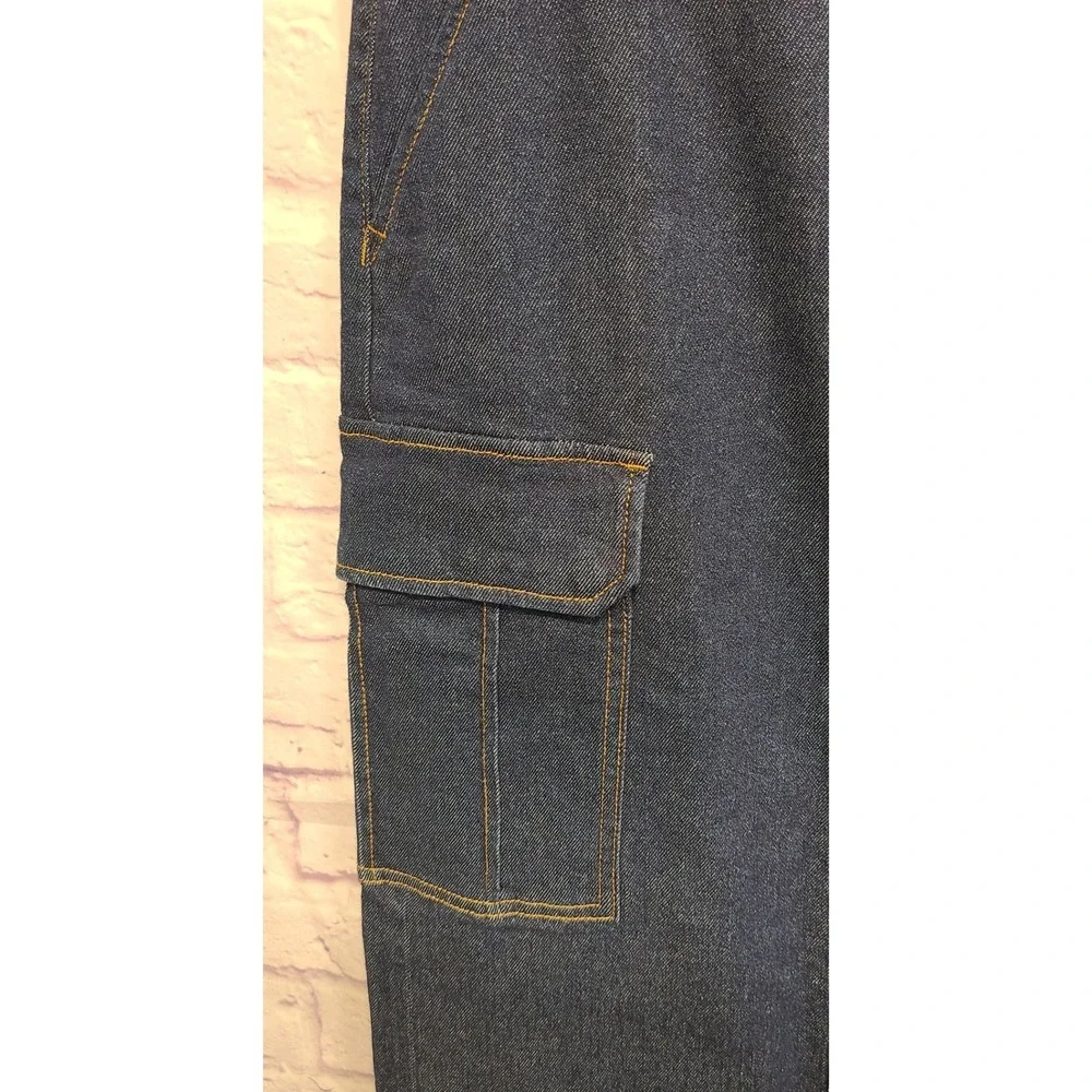 Sanctuary Denim Women's Cargo Midi Skirt‎ Dark Wash Indigo Size 27 NEW